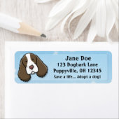 かわいいイングリッシュスリンガースパニエル犬 ラベル (インサイチュ)