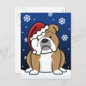かわいいイングリッシュブルドッグクリスマスポストカード シーズンポストカード (正面/裏面)