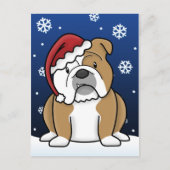 かわいいイングリッシュブルドッグクリスマスポストカード シーズンポストカード (正面)