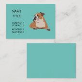 かわいいイングリッシュブルドッグペットシッター 名刺 (正面/裏面)