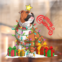 かわいいイングリッシュブルドッグ メリークリスマスライト ギフト ウィンドウサイン