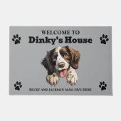 かわいいイングリッシュ スプリンガー スパニエル ドアマット (正面)