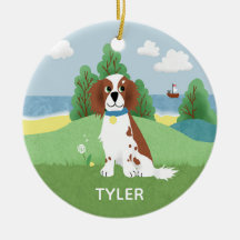 かわいいイングリッモダンシュプリンガースパニエル犬クリスマス