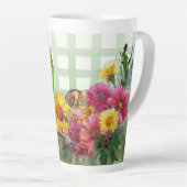 かわいいインコと花 カフェラテマグ (右アングル)