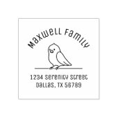 かわいいインコのオウムの鳥の家族のアーチアドレス ラバースタンプ (インプリント)