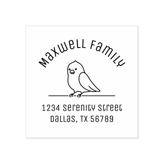 かわいいインコのオウムの鳥の家族のアーチアドレス ラバースタンプ (インプリント)