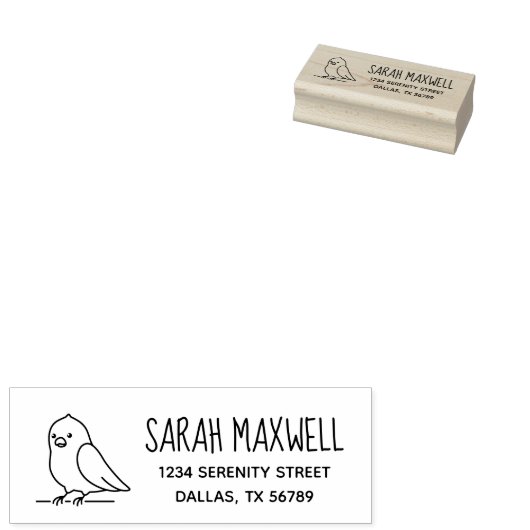 かわいいインコのオウム鳥のアドレス ラバースタンプ (押印)