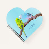 かわいいインコのカップル - オーダーメイド ノートブック (正面)