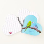 かわいいインコのカップル - オーダーメイド ノートブック (内部)