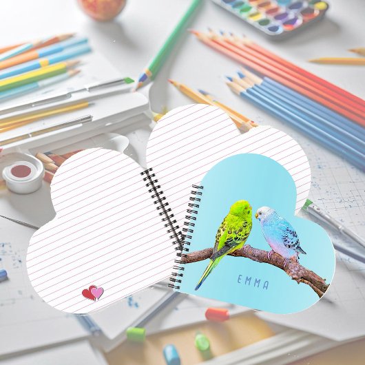 かわいいインコのカップル - オーダーメイド ノートブック