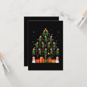 かわいいインコのクリスマスツリー　プレゼント好きの友達へ カード (正面/裏面インサイチュ)