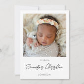 かわいいインスタント ツー フォト 誕生のお知らせ 4 招待状 (正面)