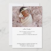 かわいいインスタント ツー フォト 誕生のお知らせ 4 招待状 (裏面)