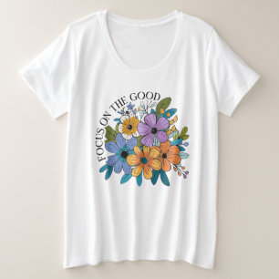 かわいいインスピレーション良い焦点ワードアート プラスサイズTシャツ