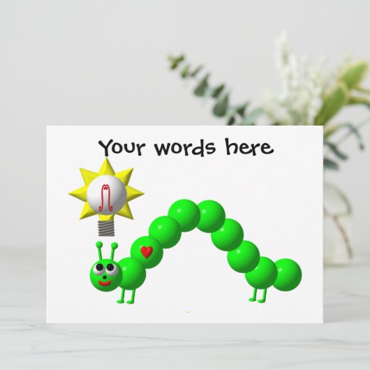 かわいいインチワームとアイディア 招待状 (スタンド正面)