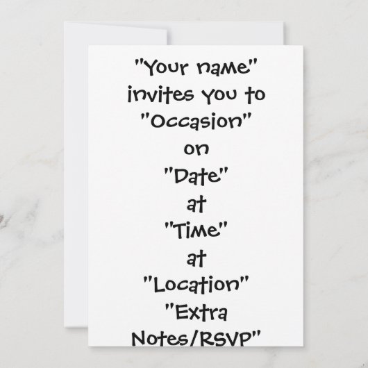 かわいいインチワームとアイディア 招待状 (裏面)