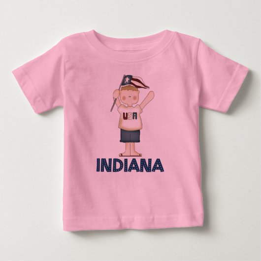 かわいいインディアナ米国の子供のTシャツ ベビーTシャツ (正面)