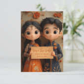 かわいいインディアンの少年と少女。 セーブザデート (スタンド正面)