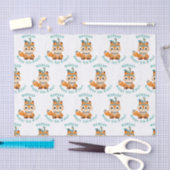 かわいいインディアンキツネ、名前と誕生日 薄葉紙 (クラフト)