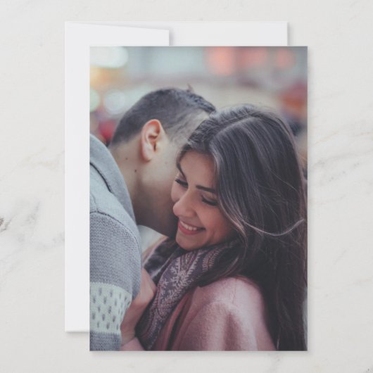 かわいいインディアン漫画カップル日付を保存する写真を追加 招待状 (裏面)