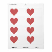 かわいいインディアン赤いハート ラベル (フルシート)