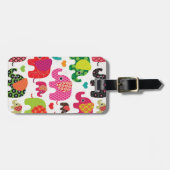 かわいいインド象のフェスティバルパターン旅行ラベル ラゲッジタグ (正面横)