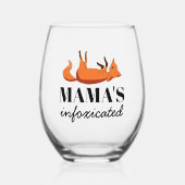 かわいいインフォシケートキツネお母さんギフト大好き飲み ステムなしワイングラス (正面)