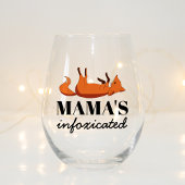 かわいいインフォシケートキツネお母さんギフト大好き飲み ステムなしワイングラス