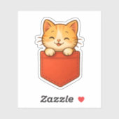 かわいいインレッドポケット – ダイカットステッカー シール (シート)