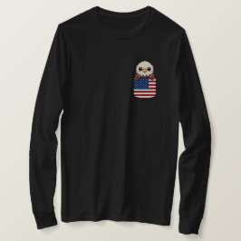 かわいいイーグルアメリカ国旗のポケット Tシャツ