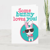 かわいいイースターいくつかのバニー愛あなた カード (正面)