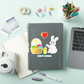 かわいいイースターうさぎとイースターエッグ シール (iPadカバー)