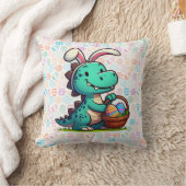 かわいいイースターうさぎ恐竜 クッション (ブランケット)