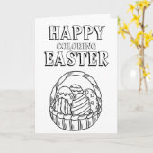 かわいいイースターぬりえカード カード (黄色い花)