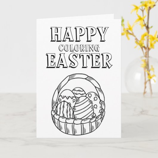 かわいいイースターぬりえカード カード (黄色い花)