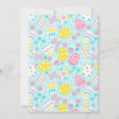 かわいいイースターのうさぎのカード 招待状 (裏面)