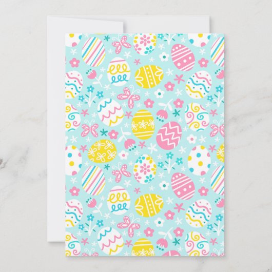 かわいいイースターのうさぎのカード 招待状 (裏面)