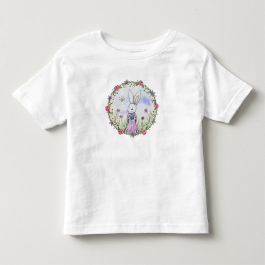 かわいいイースターのうさぎの子供服Tシャツ トドラーTシャツ (正面)