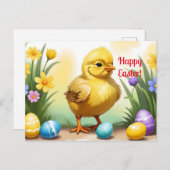 かわいいイースターのひよこ 1, イースター ポストカード (正面/裏面)