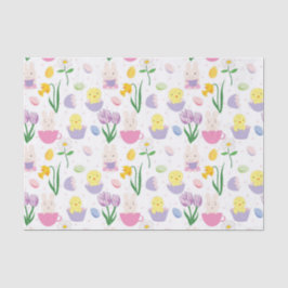 かわいいイースターのウサギの休日によってタイルを張られるパーティーのティッシュ 薄葉紙