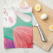 かわいいイースターのウサギの水彩画|の台所タオル キッチンタオル (四つ折り)