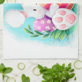 かわいいイースターのウサギの水彩画|の台所タオル キッチンタオル (折り畳み)