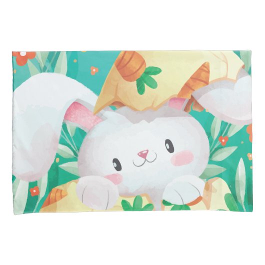かわいいイースターのウサギの水彩画|の枕カバー 枕カバー (正面右)