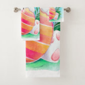 かわいいイースターのウサギの水彩画|タオルセット バスタオルセット (インサイチュ)