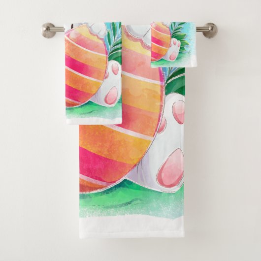 かわいいイースターのウサギの水彩画|タオルセット バスタオルセット (インサイチュ)