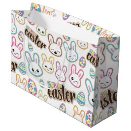 かわいいイースターのウサギパターンパーティーのバッグ ラージペーパーバッグ