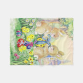 かわいいイースターのウサギ フリースブランケット (正面(横))