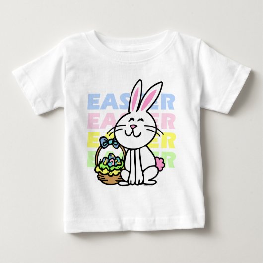 かわいいイースターのウサギ ベビーTシャツ (正面)