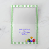 かわいいイースターのカメグリーン子供用オーダーメイド シーズンカード (内部)
