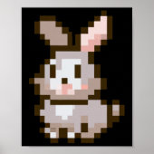 かわいいイースターのピクセルアート ビデオゲーム ウサギ ポスター (正面)